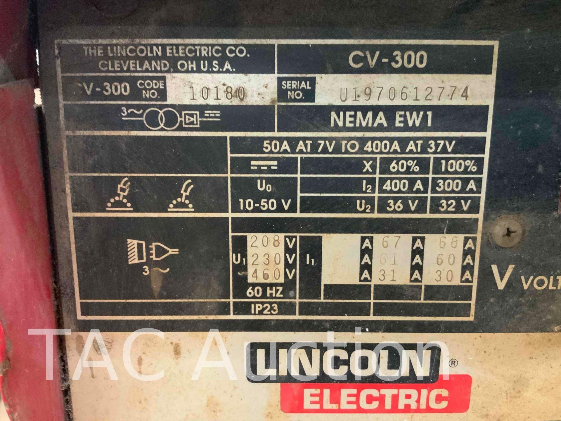 Lincoln Electric Idealarc CV-300 Welding Power Source - Image 4 of 5