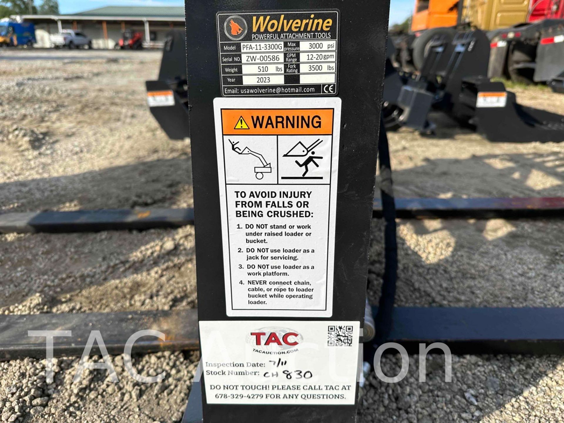 New 2023 Wolverine Skid Steer Hydraulic Adjustable Forks Attachment - Image 4 of 4