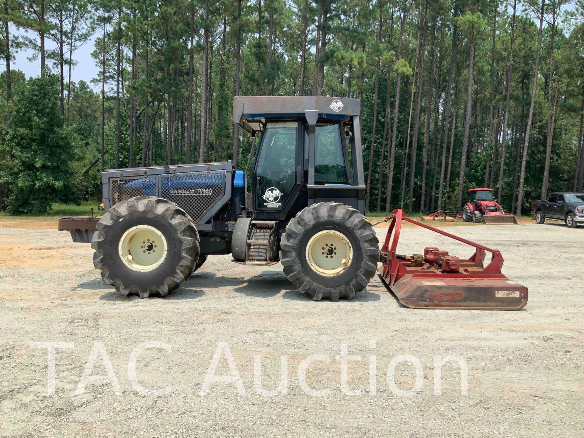 2002 New Holland TV140 4X4 Tractor W/ 10ft Brown Rotary Mower - Image 2 of 40