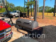 Double Lid Smoker Grill With Fire Box