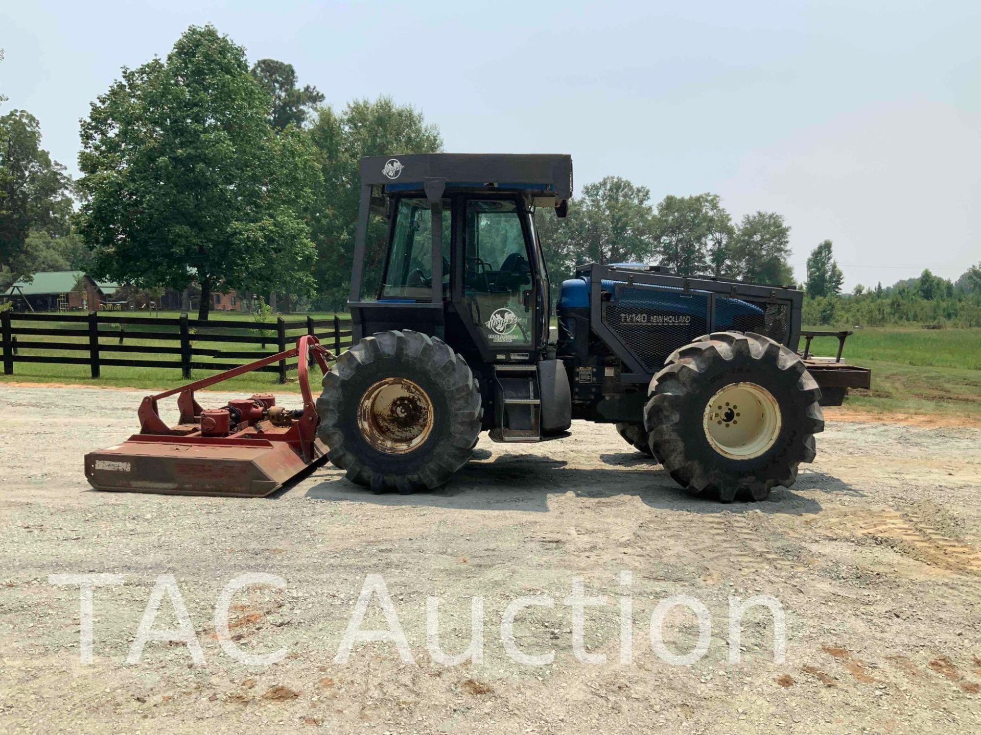 2002 New Holland TV140 4X4 Tractor W/ 10ft Brown Rotary Mower - Image 6 of 40