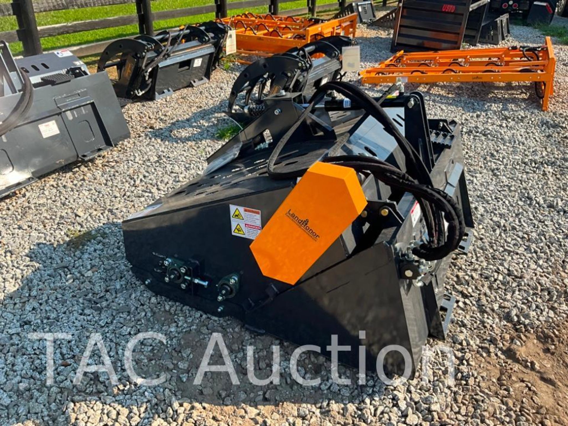 New 2023 LANDHONOR 72in Power Rake Skid Steer Attachment - Image 4 of 7