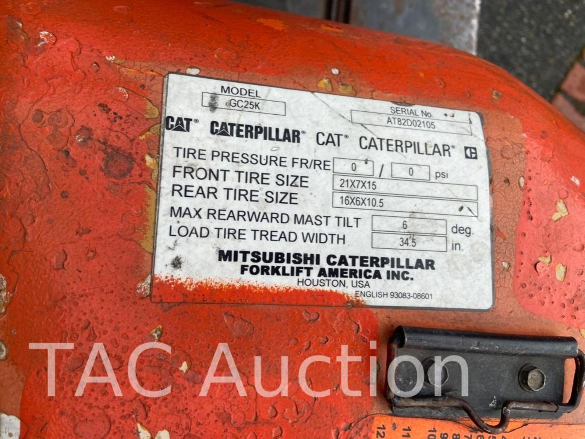 Mitsubishi Caterpillar GC25K Forklift - Image 59 of 60