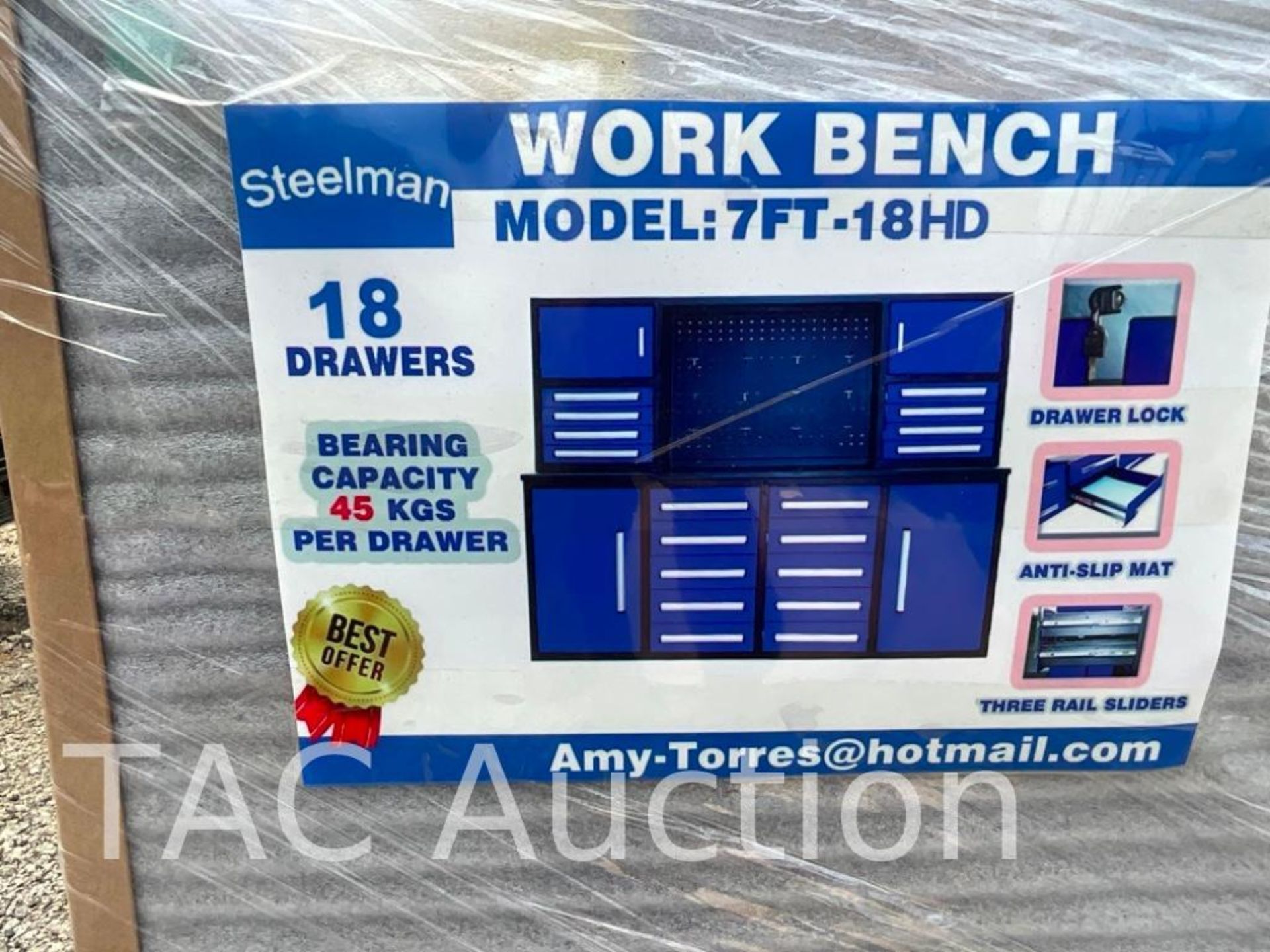 New 2023 Steelman (18) Drawer Tool Cabinet W/ Hutch - Image 4 of 5