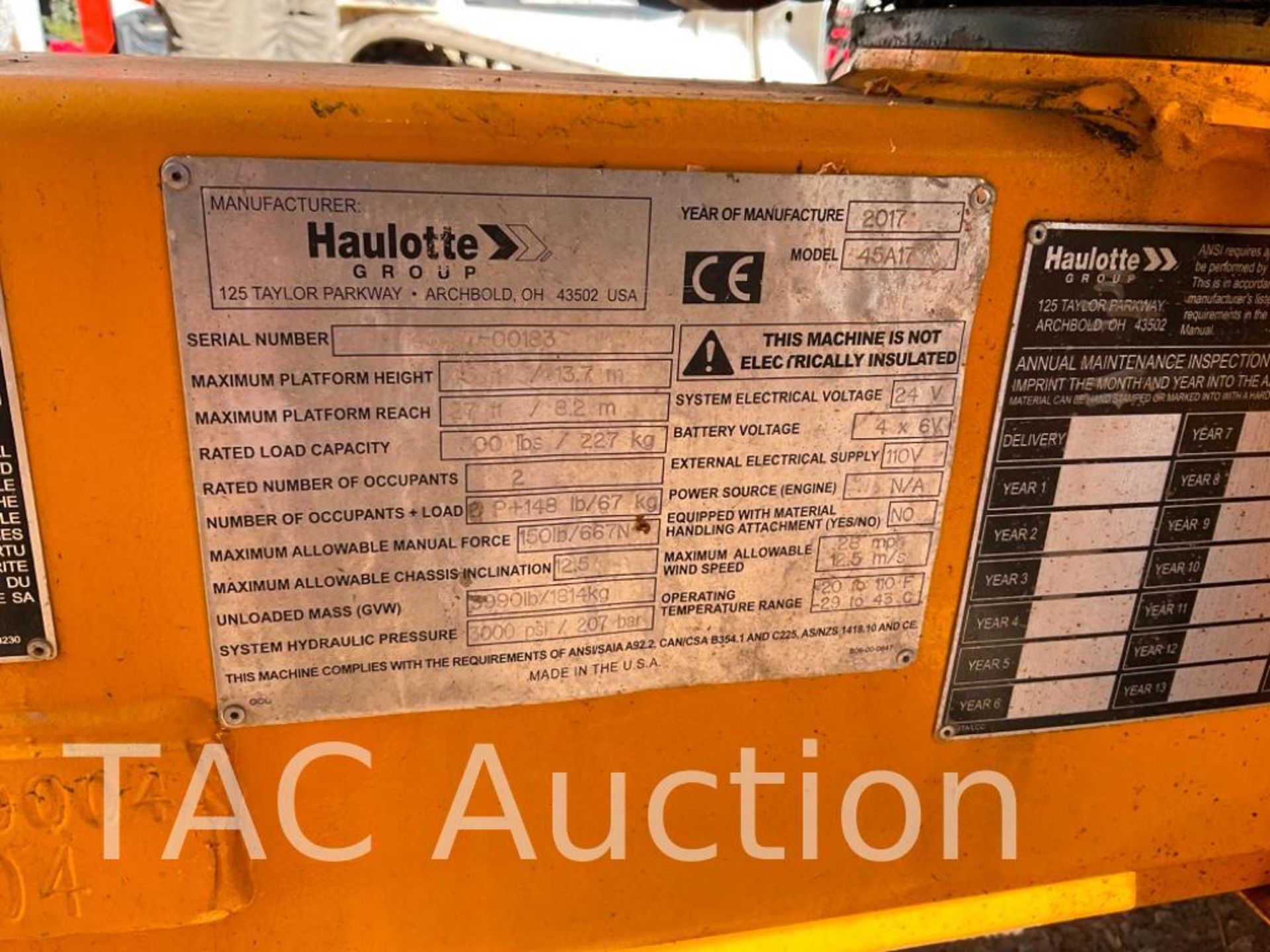 2017 Haulotte 45A17 Towable Articulated/Telescopic Boom Lift - Image 13 of 13