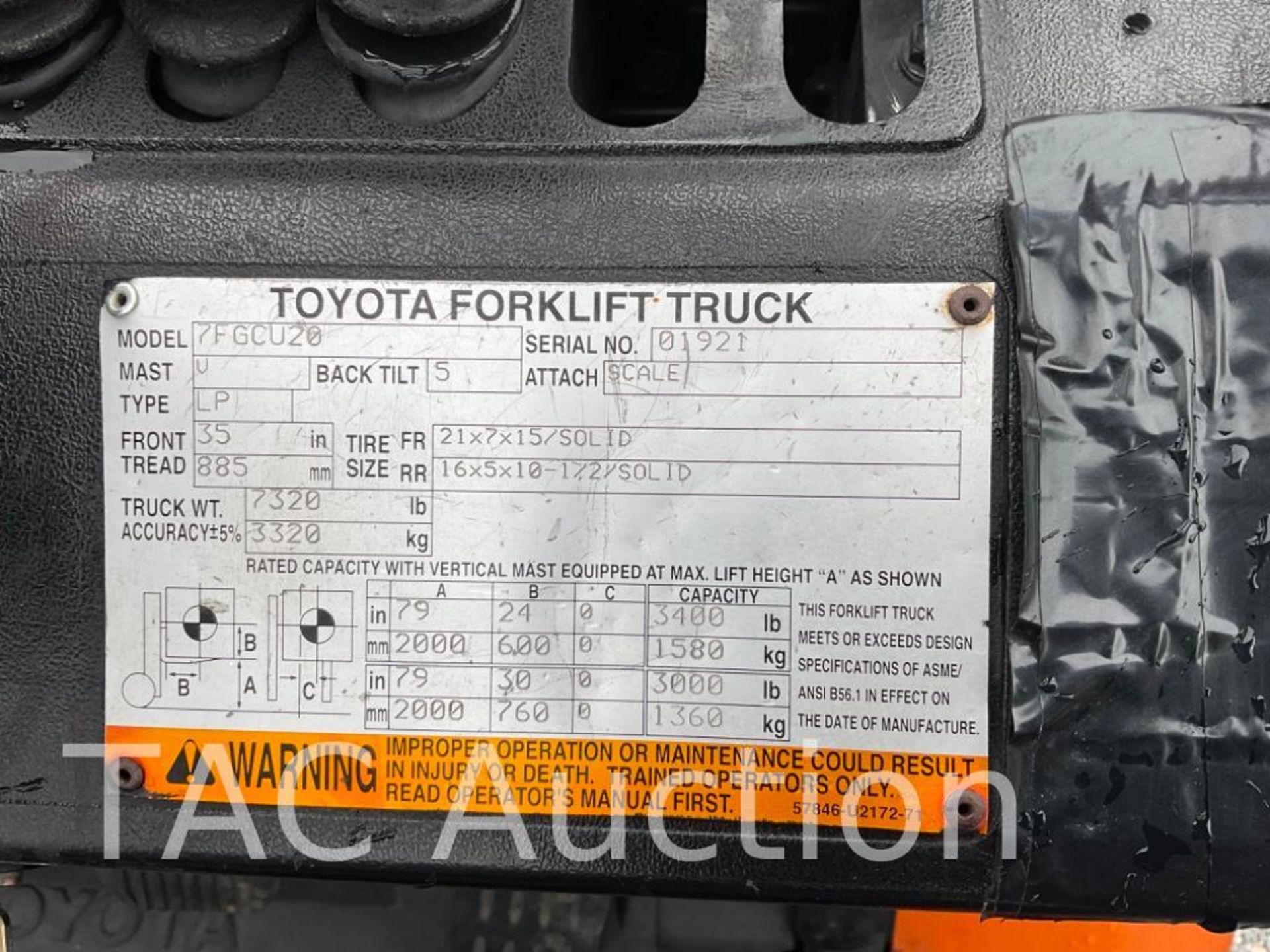 2006 Toyota 7FGCU20 4,000lb Forklift - Image 18 of 18