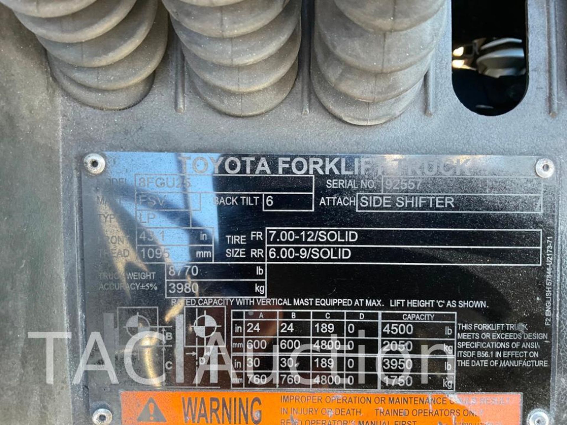 2018 Toyota 5000lb Forklift - Image 28 of 28
