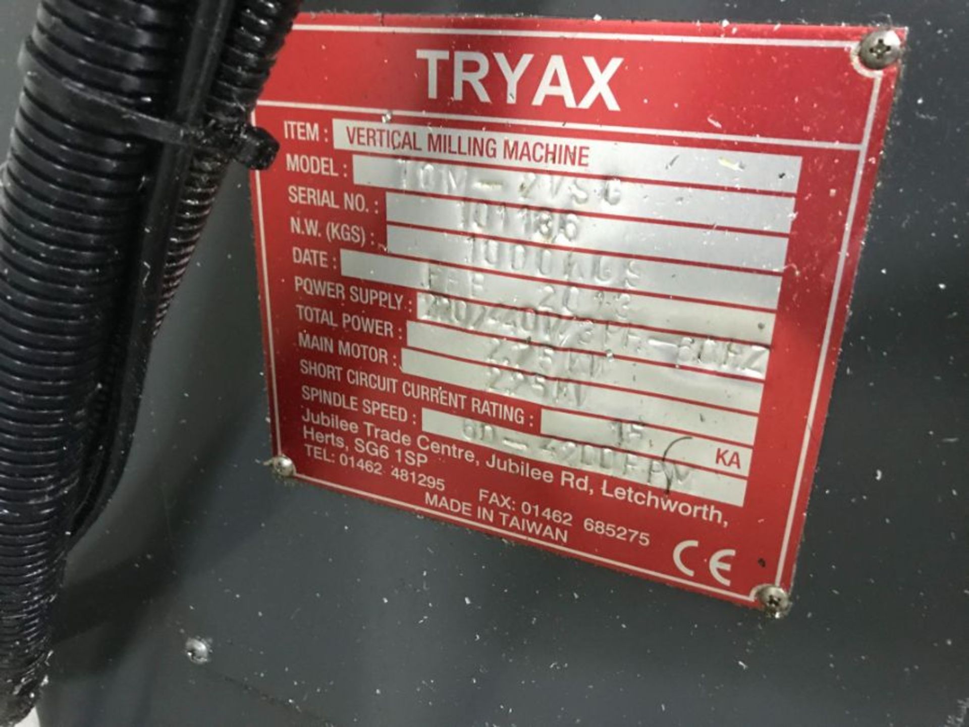Tryax TOM-2VSG milling machine - Image 8 of 9
