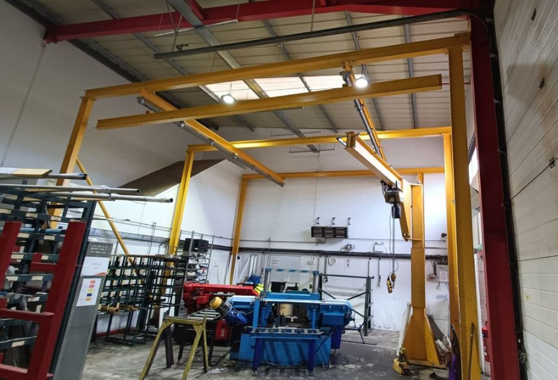 Chester Crane floor standing gantry frame, approx. 7m long x 7m wide, SWL 500kg, Note: gantry frame