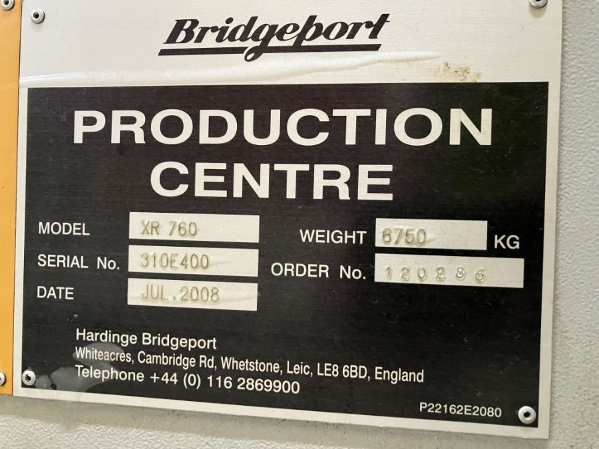 Bridgeport model XR760 vertical machining centre (2008) - Image 3 of 5
