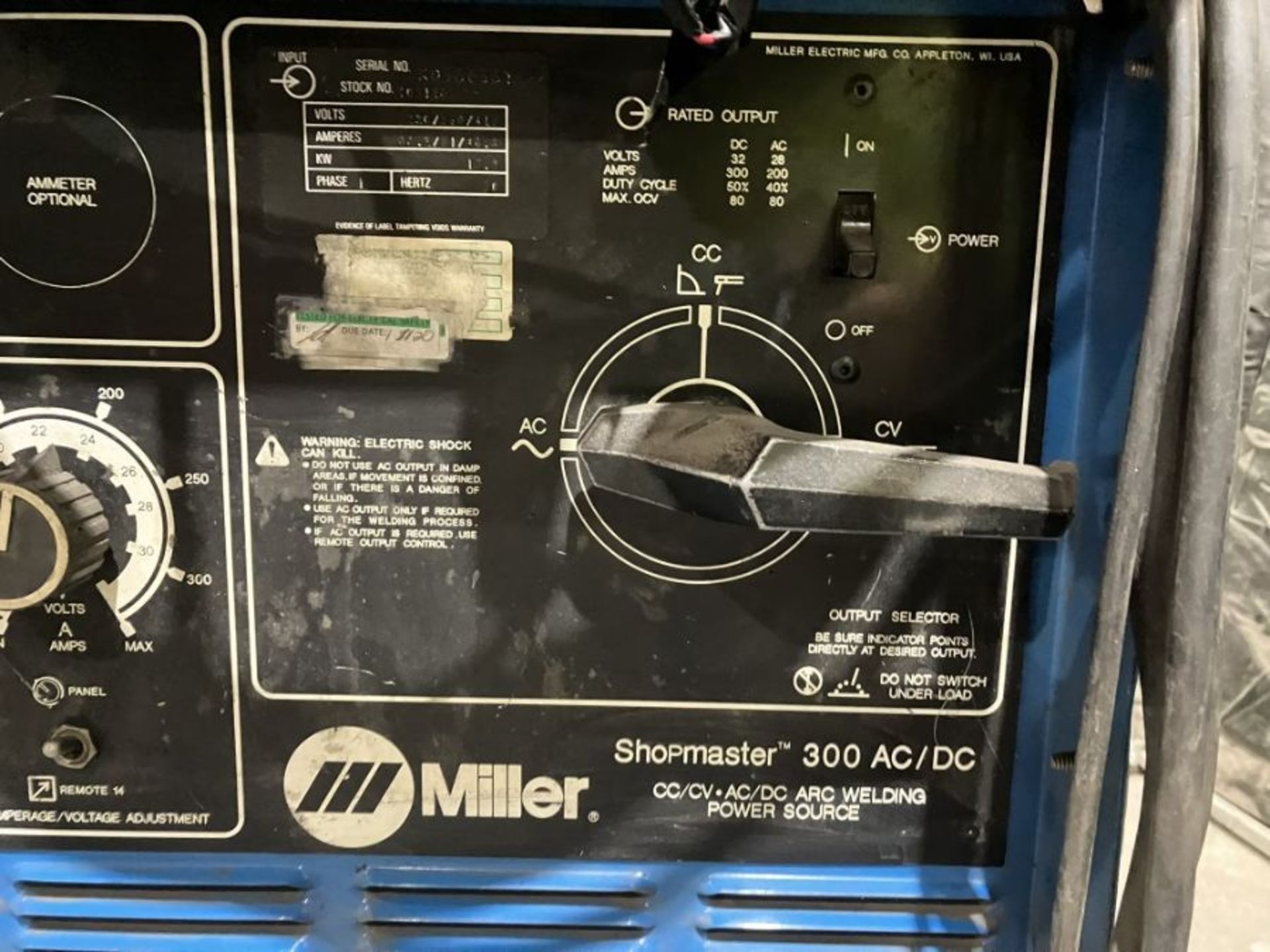 Miller Shop Master 300 AC/DC welding rectifier - Image 4 of 4