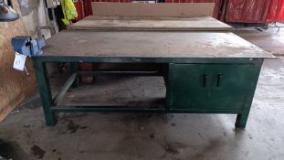 Steel work bench, vice