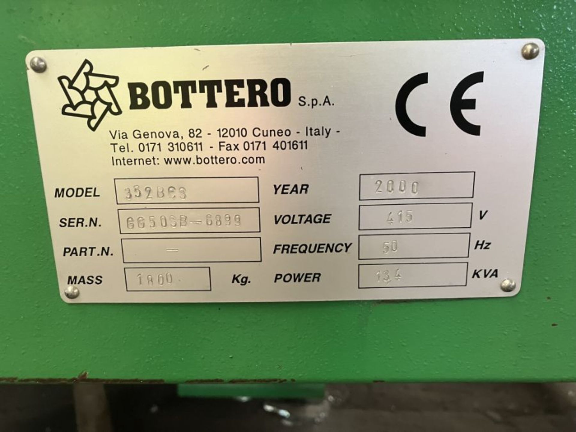 Bottero 352 BCS table (for use with cutting table) - Image 2 of 5