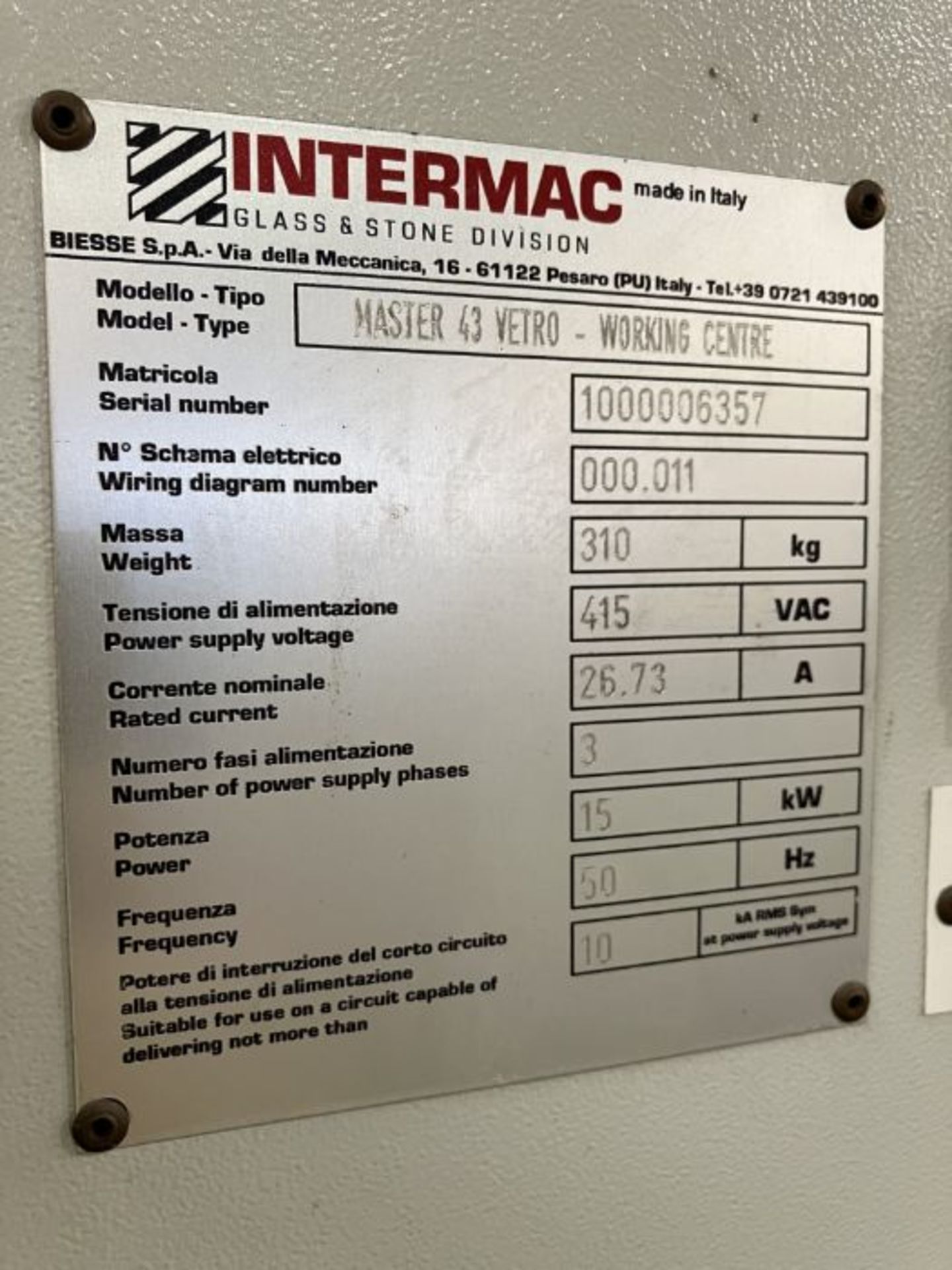 Intermac Master 43 Vetro Working Centre (2015) - Image 8 of 13