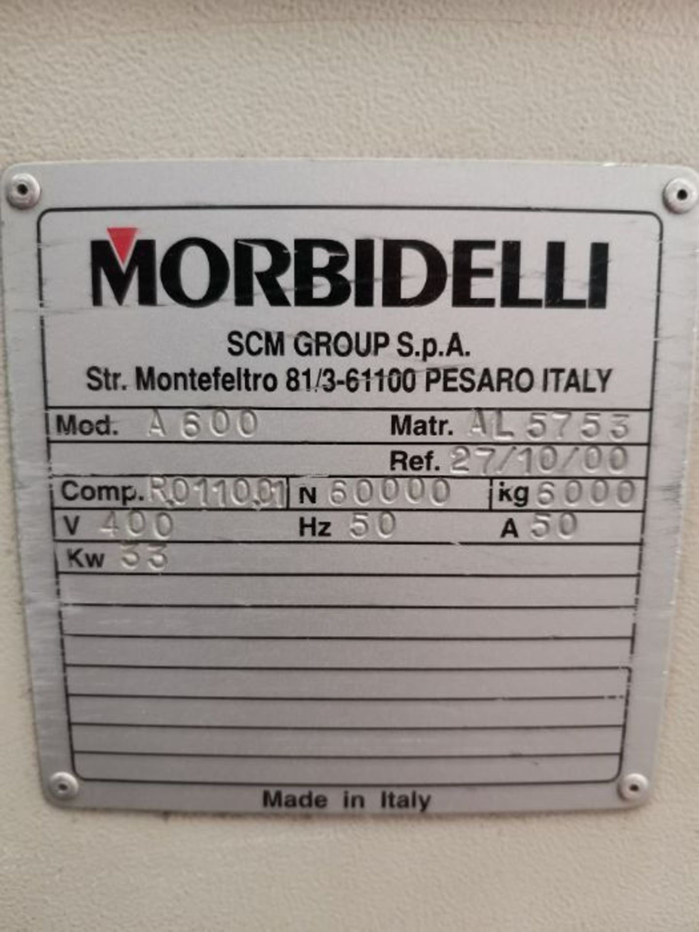 Morbidelli Author 600 CNC machining centre (2000) - Image 2 of 2