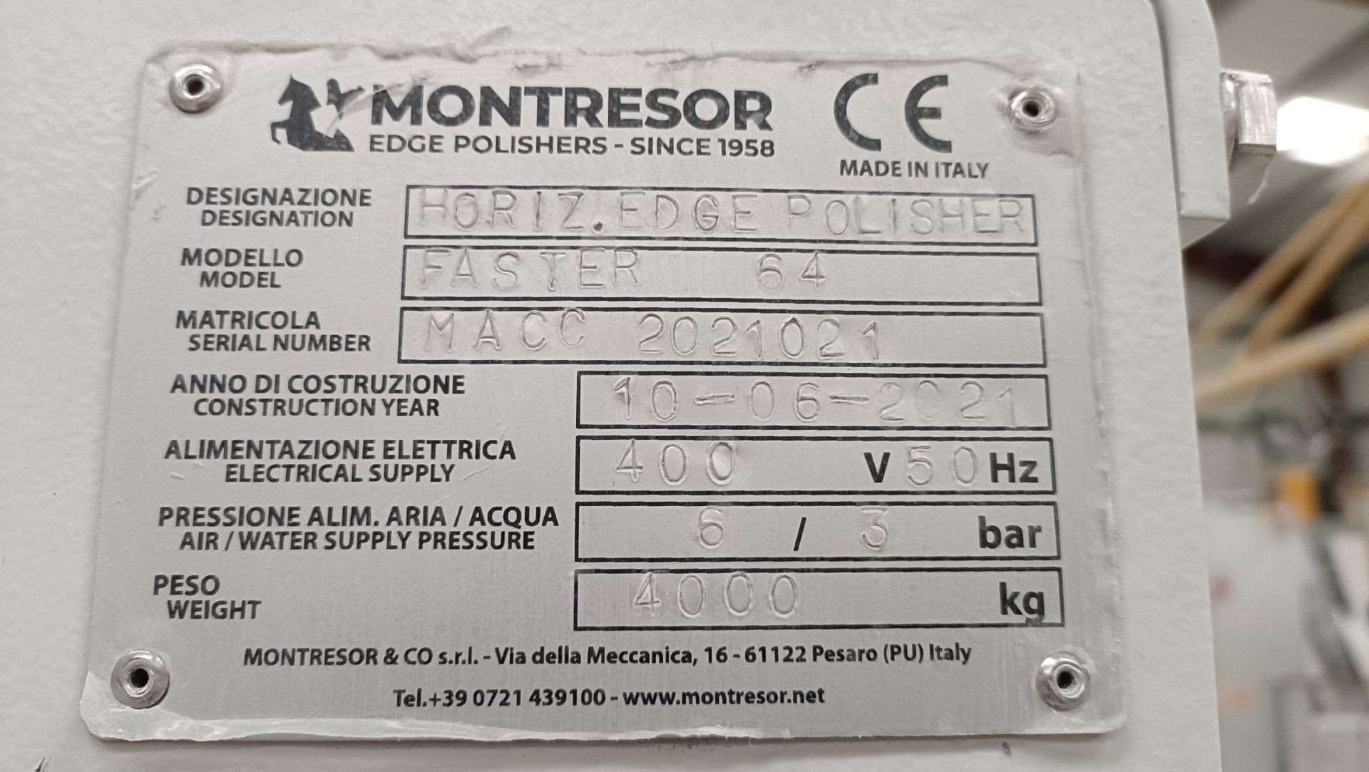 Montresor Faster 64 horizontal edge polisher (2021) - Image 15 of 15