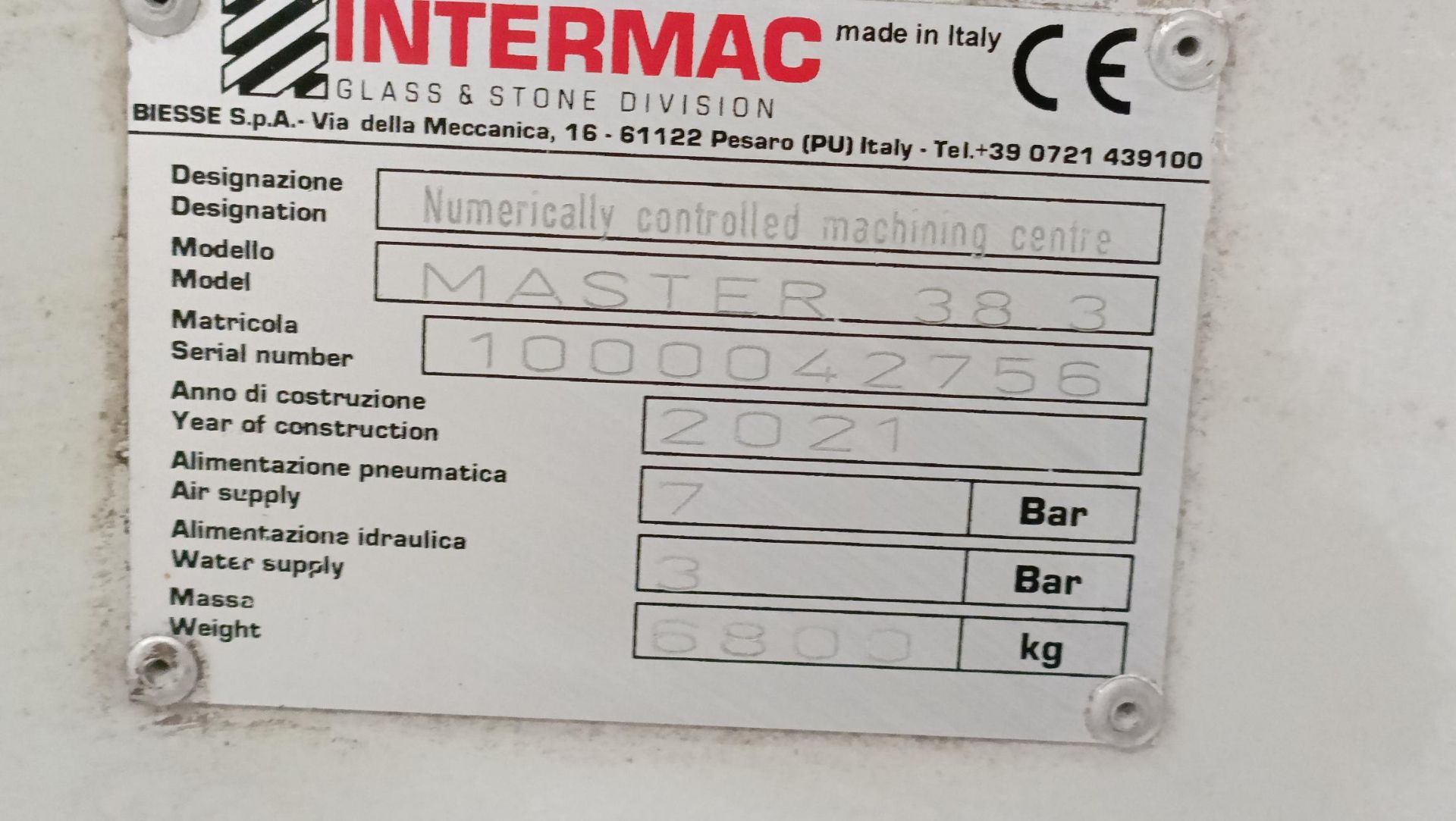 Intermac Master 38.3 Stone Working Centre (2021) - Image 7 of 7