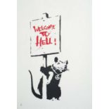 Banksy (British 1974-), 'Welcome To Hell (Red)', 2004