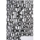Christopher Wool & Felix Gonzales Torres (Collaboration), 'Untitled (The Show Is Over)’, 1993