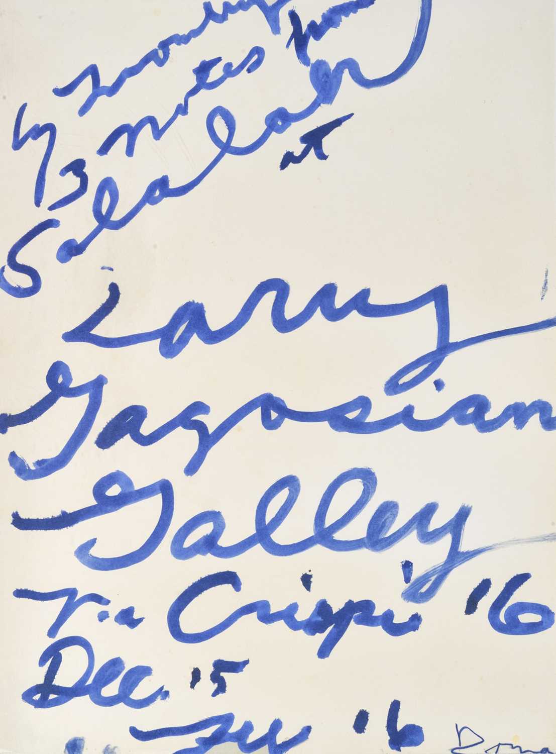 Cy Twombly (American 1928-2011), 'Three Notes from Salalah Poster', 2008