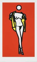 Julian Opie (British 1958-), 'Woman Taking Off Man's Shirt. 5', 2003