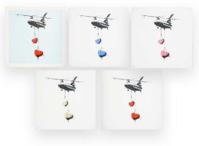 Martin Whatson (Norwegian 1984), ‘Mini Chinook Hearts (Gold, Pink, Red, Blue & Blue Background)', 20