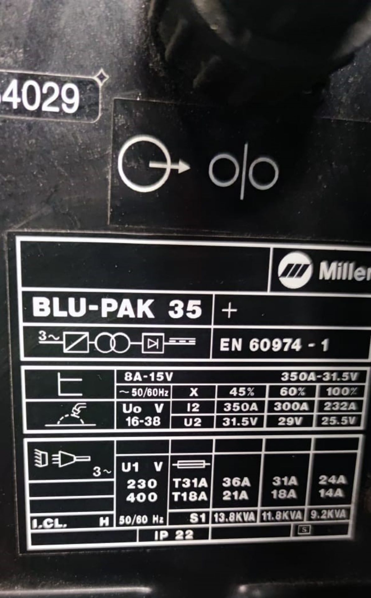 Miller Blu-Pak 35 Arc Welder - Image 7 of 7