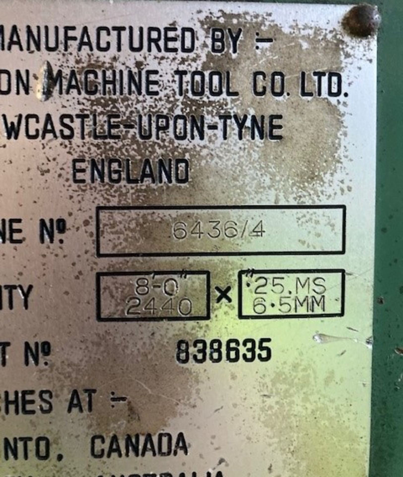 Pearson 2400 x 6mm Hydraulic Guillotine - Image 7 of 7