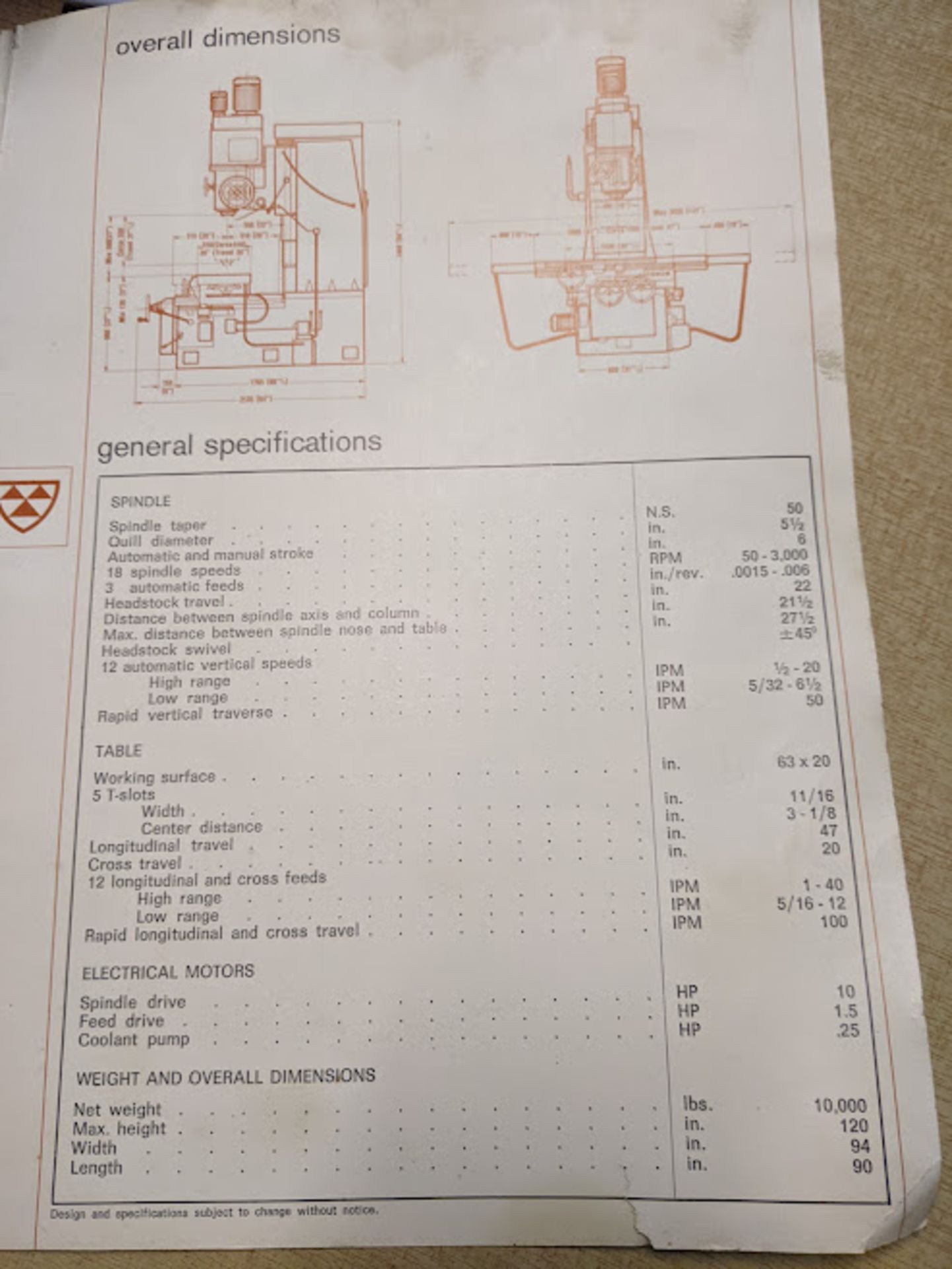 Rambaudi Heavy Duty Vertical Mill - Image 5 of 5