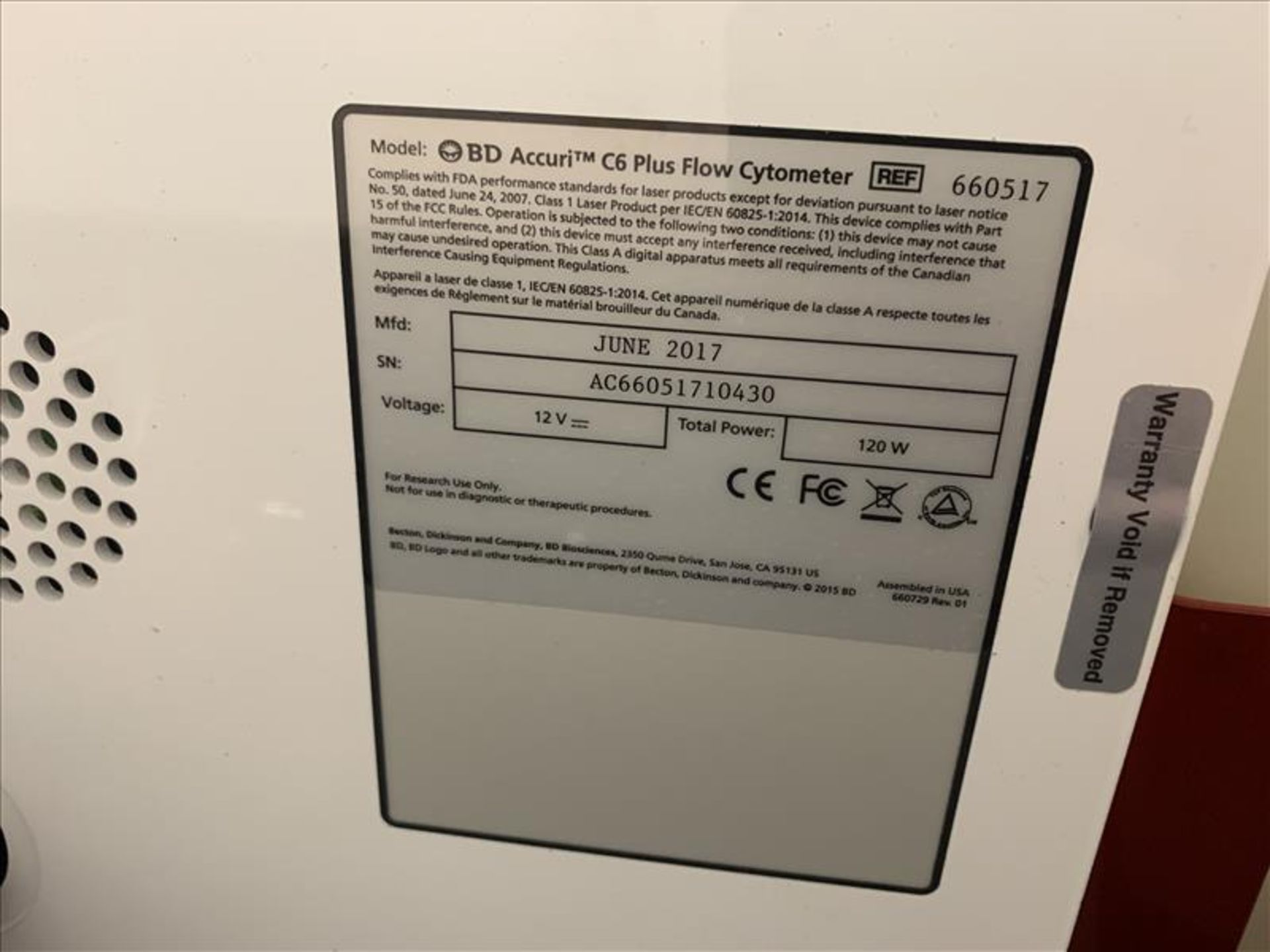 BD Flow Cytometer, Software, Manual, Columns, Accessories mod. Accuri C6 Plus S/N AC66051710430 - Image 5 of 5