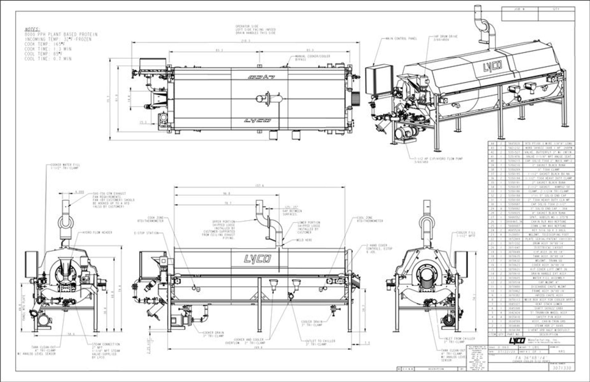 Lyco Inc rotary drum blancher, 2021, ser. no. RDB0521 10011301 (Subject to Confirmation) new cost in - Image 12 of 12