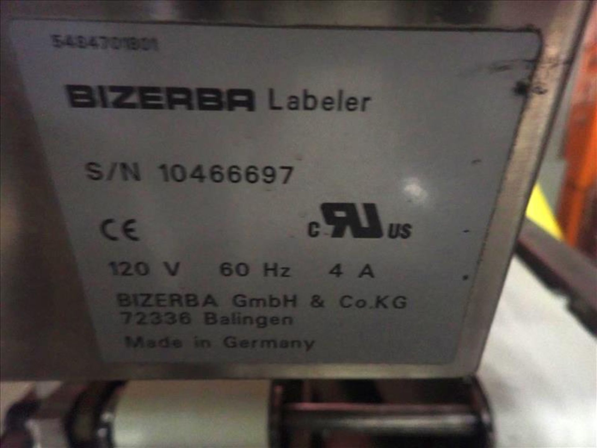 Bizerba automatic weighing labeler, mod. GLM, ser. no. 10466697, w/ (2) top/bottom label - Image 7 of 14