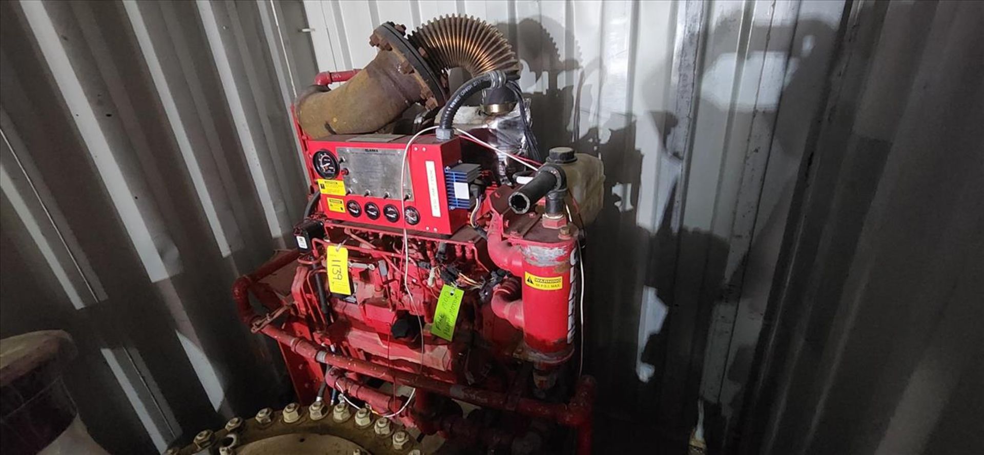 Clarke/JohnDeere fire pump diesel engine, mod. 6081HF001, ser. No. RG081H177016, 8.1 L, 1675F (Asset - Image 2 of 5