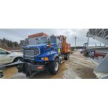 Sterling salt truck, CAT eng., T/A, dual-rears, approx. 57943 km c/w side plow & Beau-Roc salt