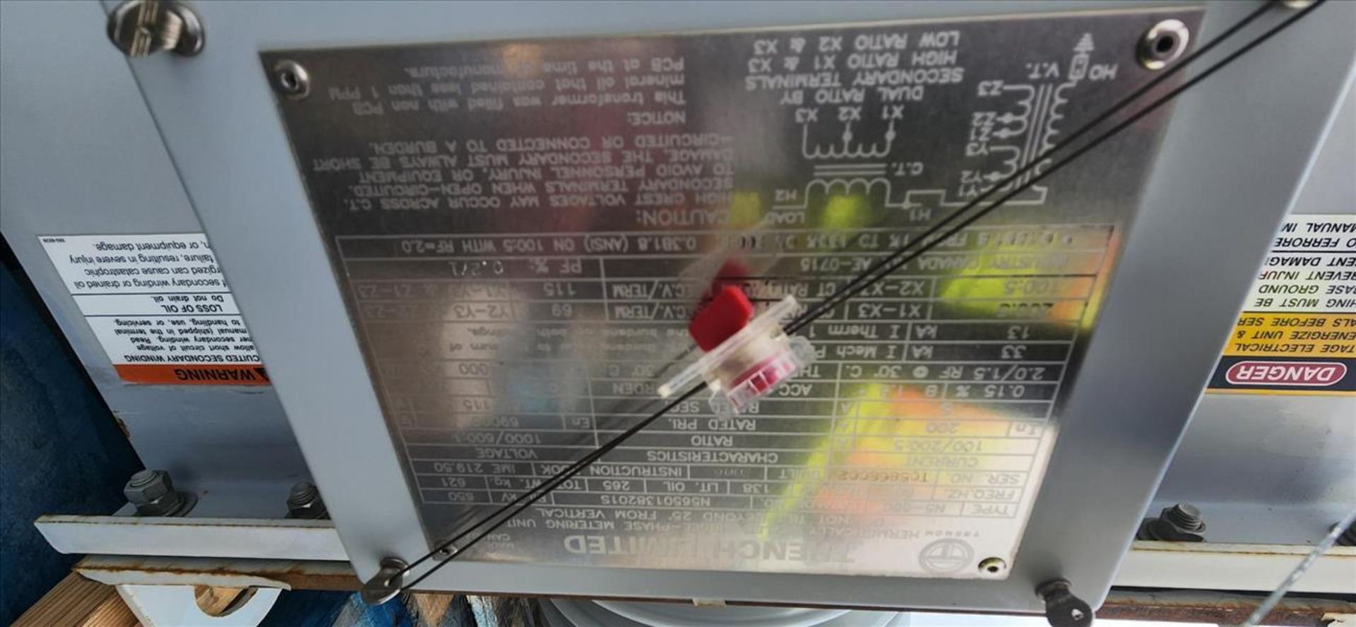 Trench hermetically sealed single phase metering unit, mod. N5-650 (2006) (Asset Location: Hallnor - Image 3 of 3