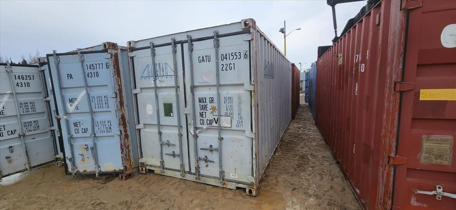sea container, 20 ft. c/w contents: shelving, spare Caterpillar parts, etc. (Asset Location: Hallnor - Image 3 of 3