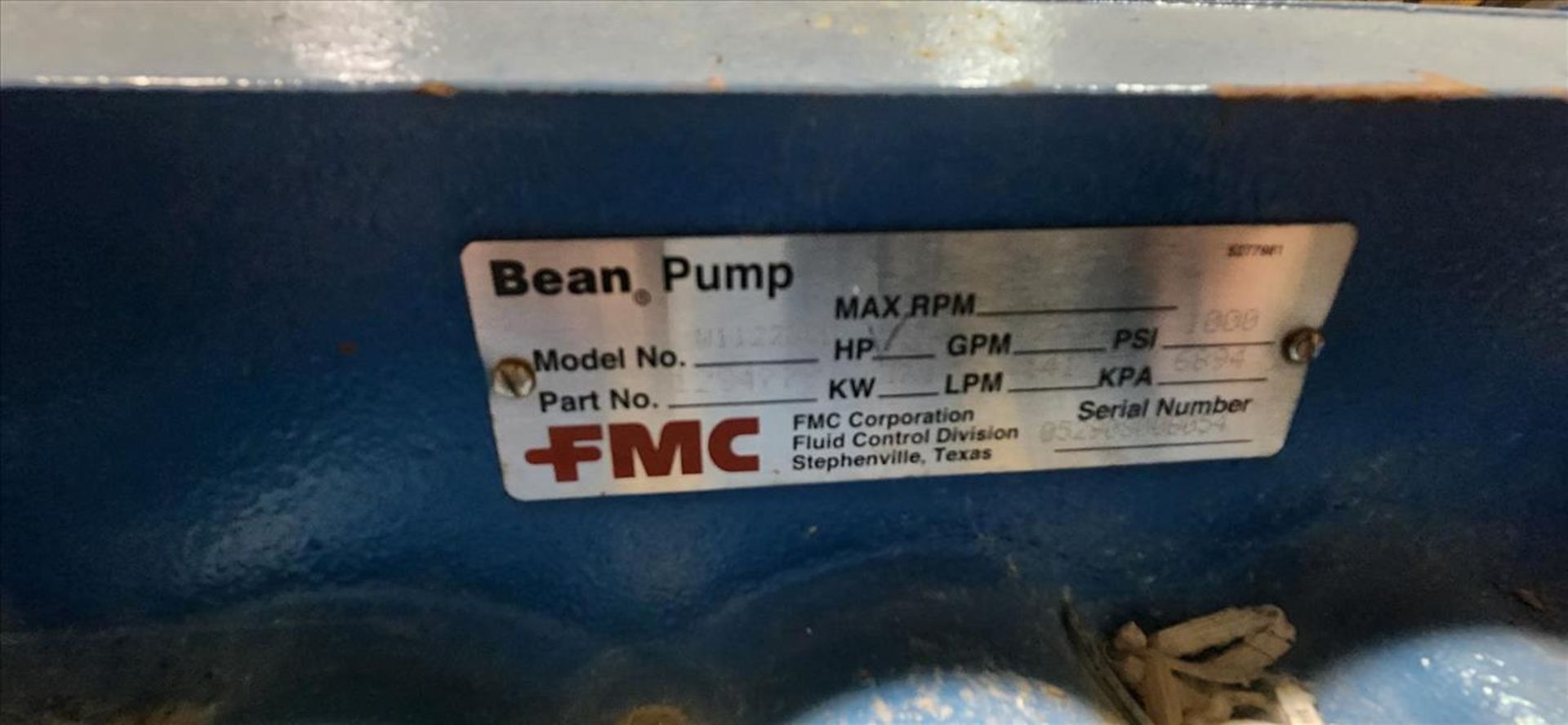 FMC bean pump, mod. W11225CD (Asset Location: Hallnor Yard) {Day 1} [TAG 1237 / LOC 128155-4] - Image 2 of 2