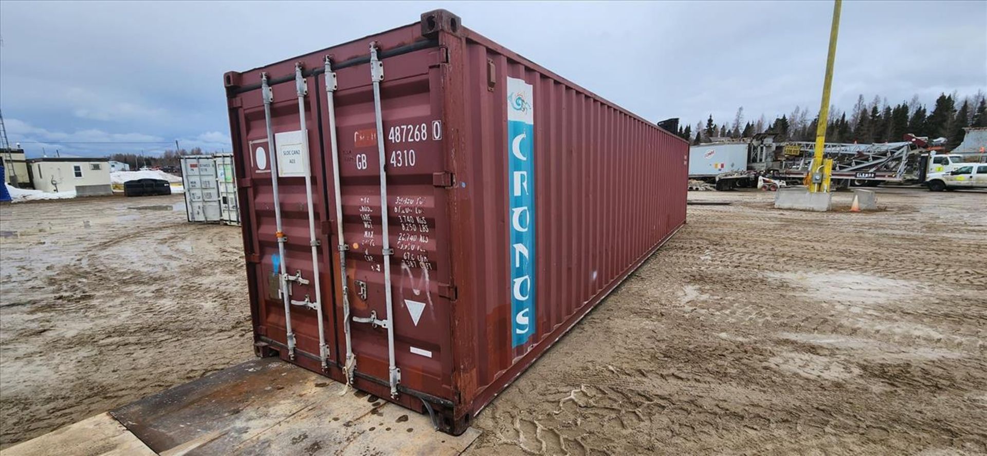 sea container, 40 ft. c/w contents; shelving and spare parts (Asset Location: Hallnor Yard) {Day - Image 2 of 2