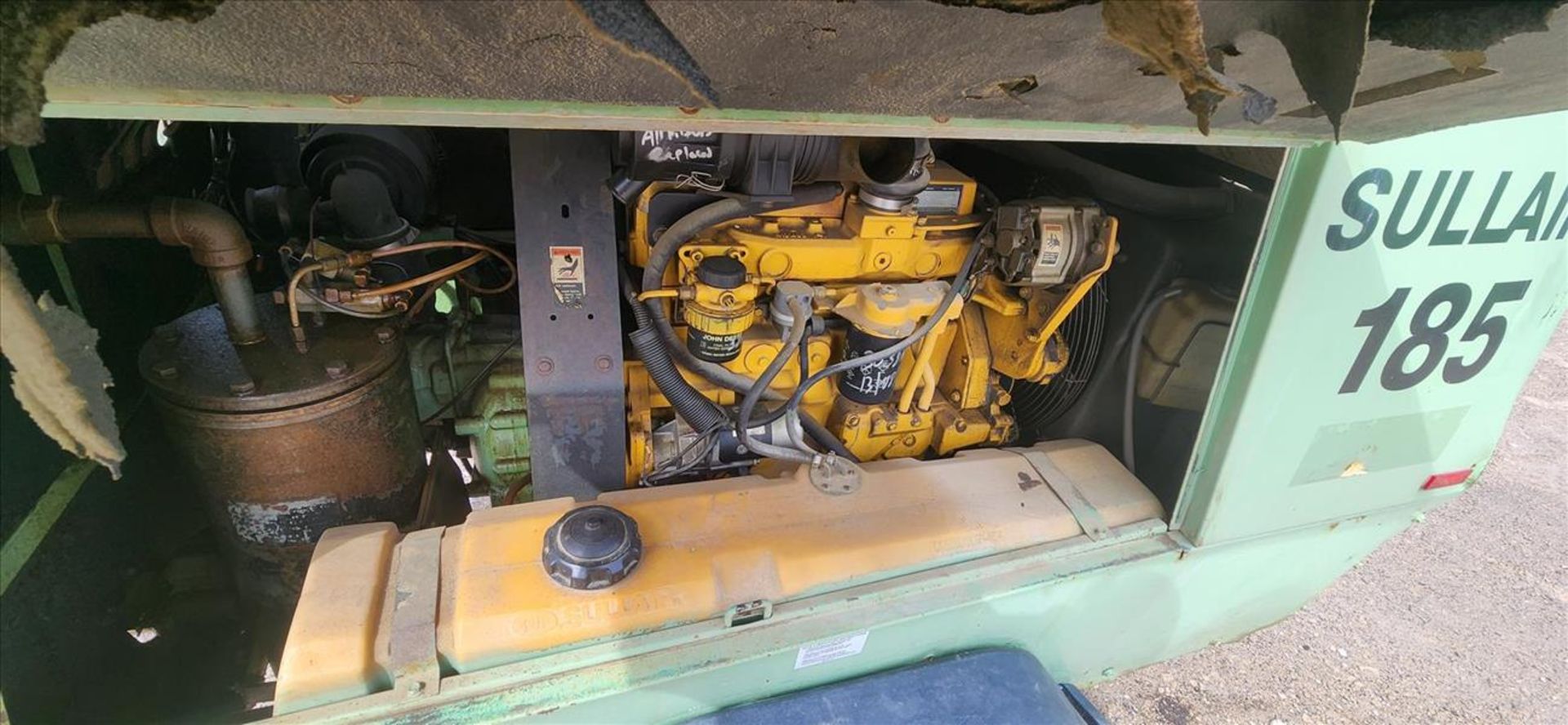 Sullair air compressor, mod. 185 DPQJD, ser. no. 004-134214, towable, JohnDeere diesel eng., approx. - Image 5 of 6