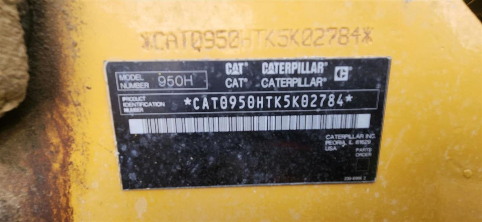 Caterpillar wheel loader, mod. 950H, ser. no. CAT0950HTK5K02784, approx. <17300 hrs. w/ bucket and - Image 6 of 7