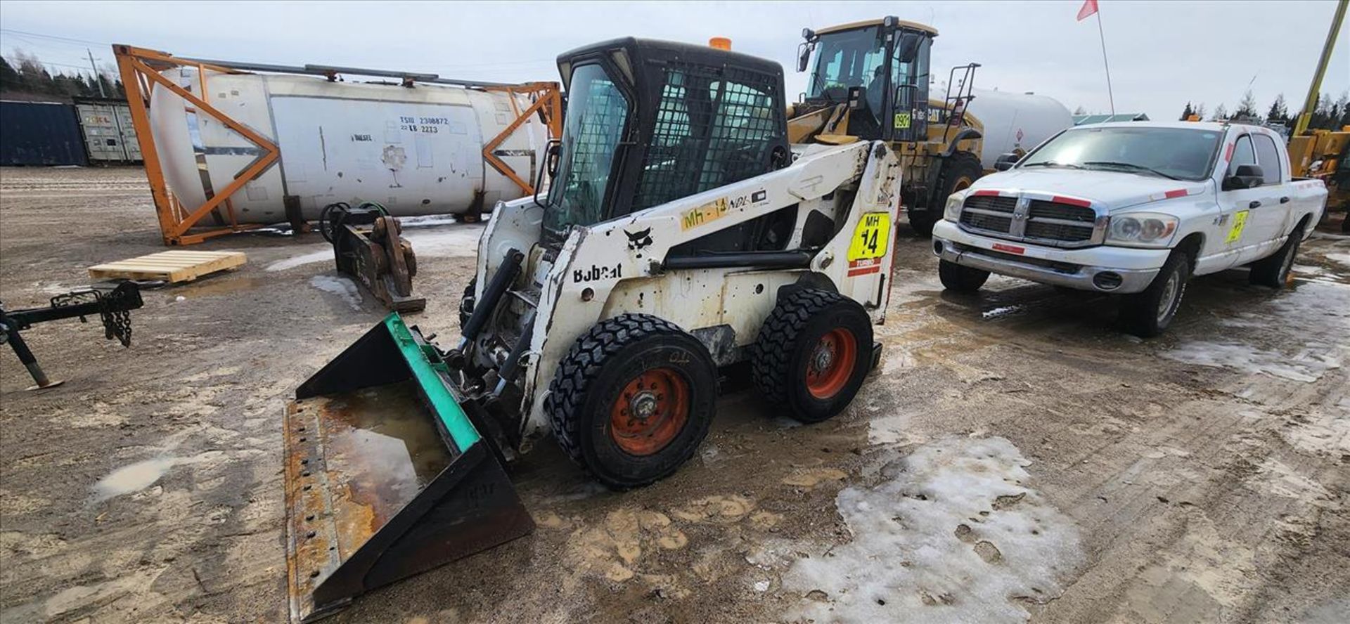 BobCat skidsteer, mod. S220 Turbo, ser. no. 526214558, approx. 621 hrs. (requires repair) w/