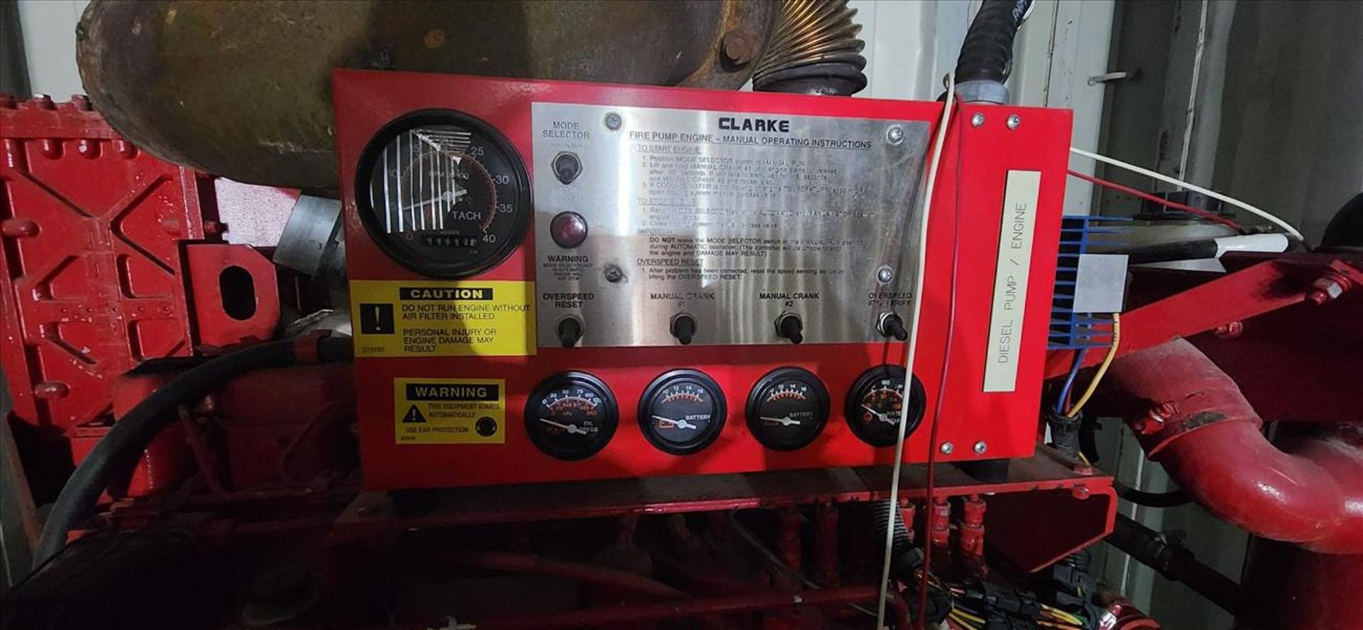 Clarke/JohnDeere fire pump diesel engine, mod. 6081HF001, ser. No. RG081H177016, 8.1 L, 1675F (Asset - Image 3 of 5