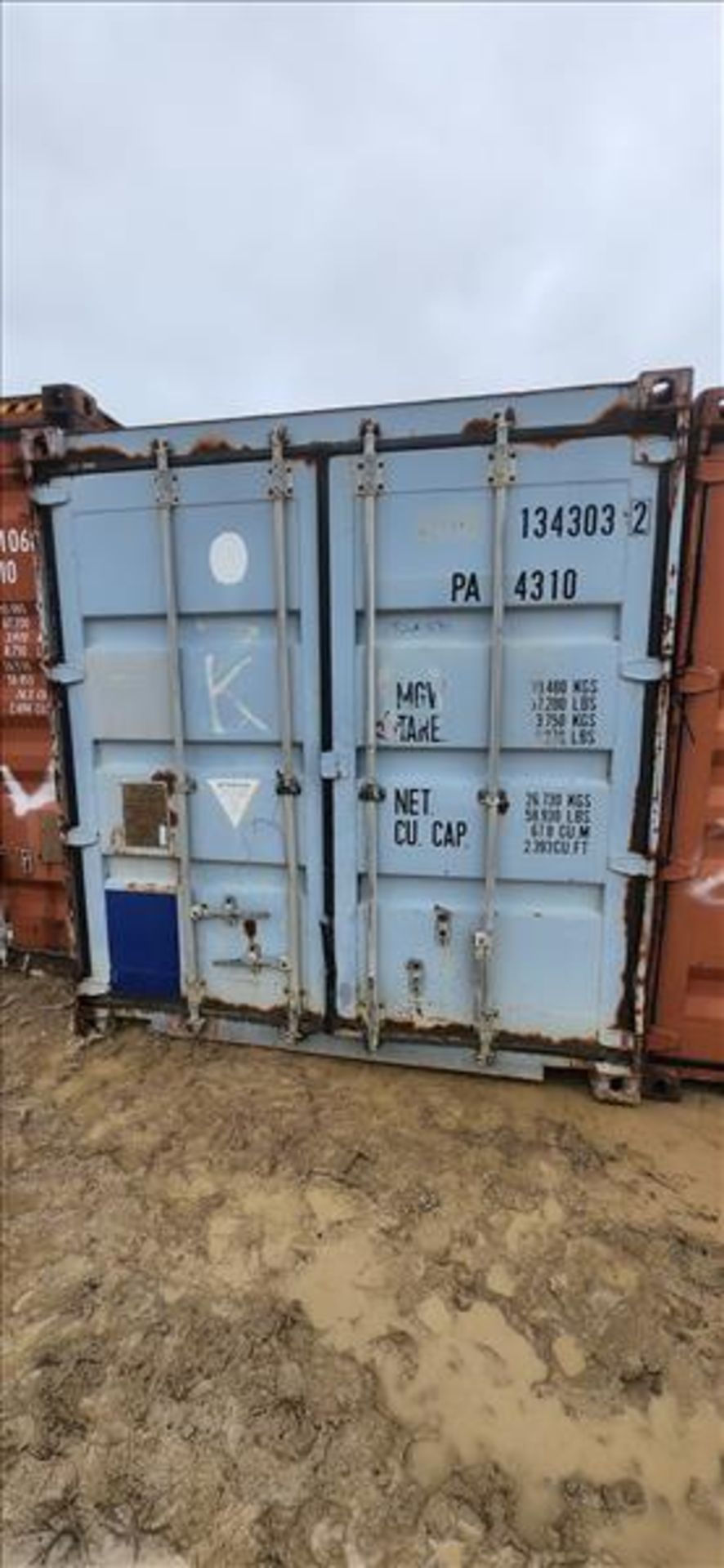 sea container, 40 ft. c/w contents: rolls of plastic mesh, (2 skids) GRH Type GUL Portland limestone - Image 6 of 6