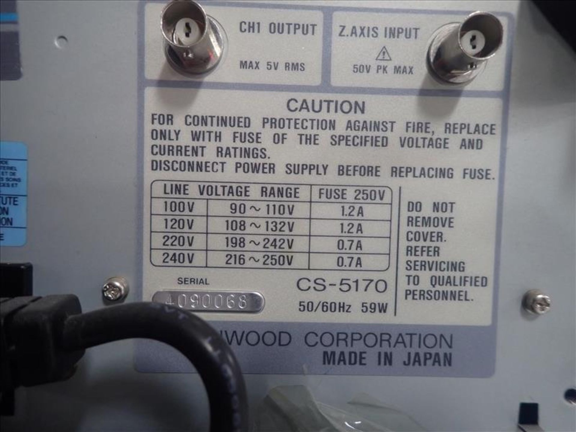 Kenwood CS-5170 100 MHz readout oscilloscope - Image 3 of 3