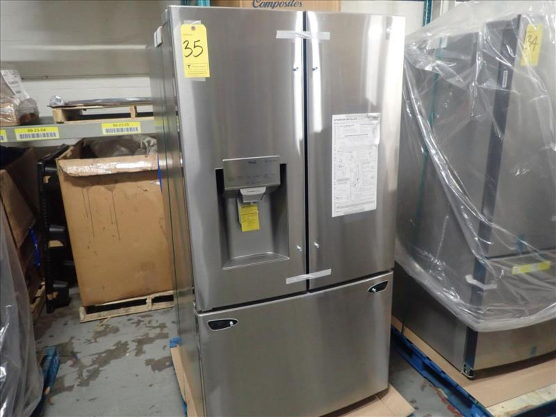 LG bottom freezer french door refrigerator, mod. LFXS28968S/08, ice maker, stainless steel finish,