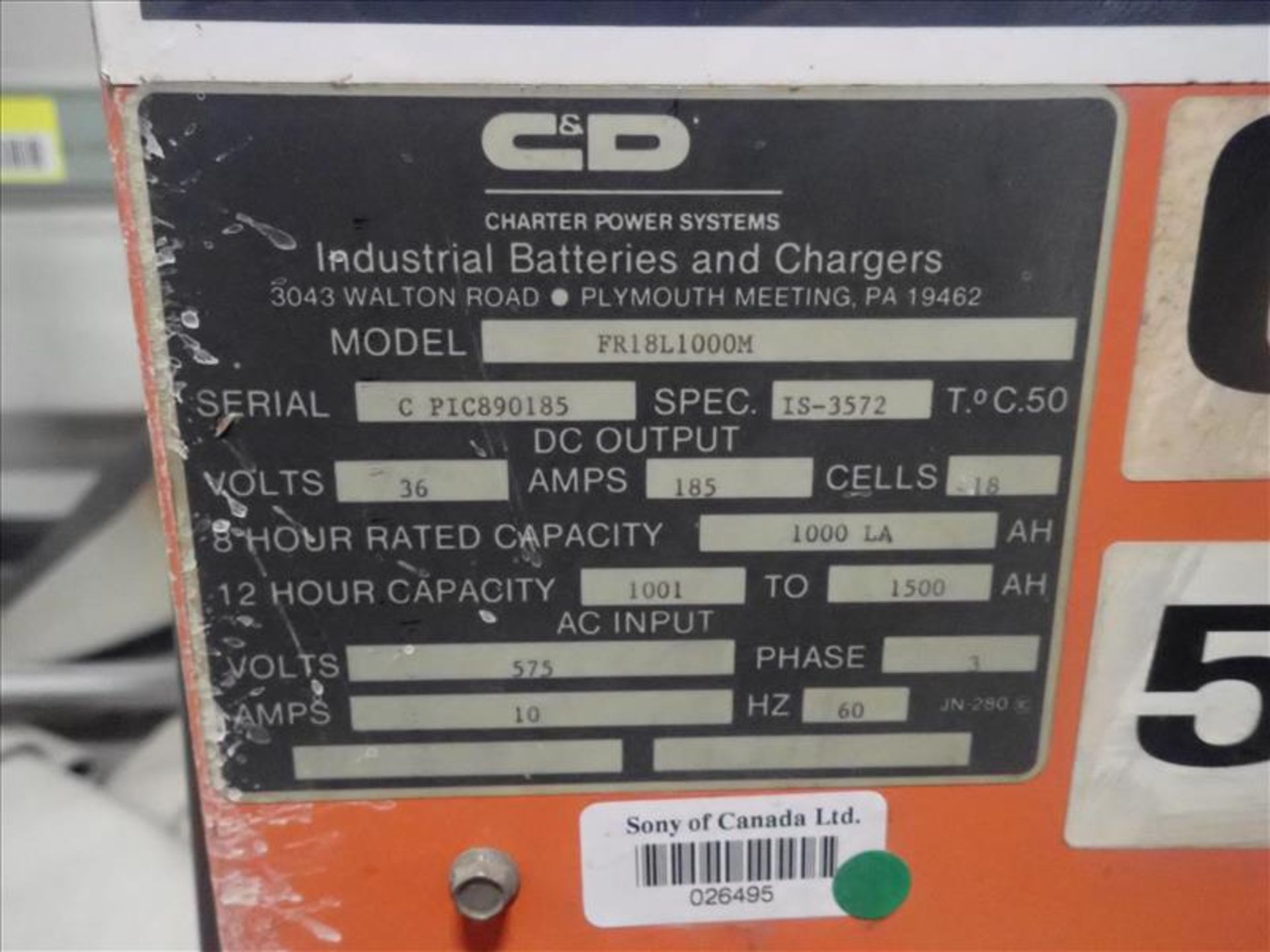 Ferro5 36V lift truck battery charger, mod. FR18L1000M - Image 3 of 3