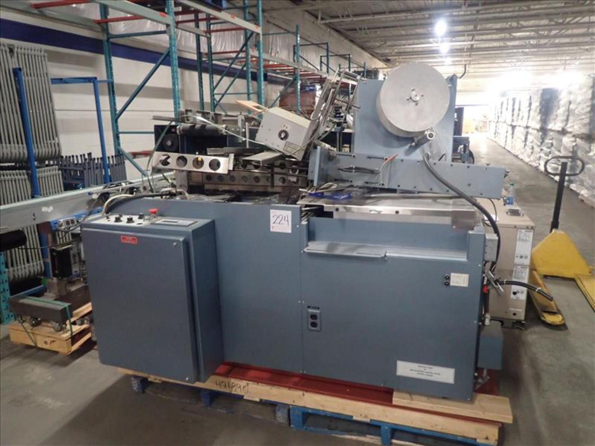 RBS automatic sealing machine, mod. RALS, ser. no. 38-0073, size 20 x 24 w/ rewinder and Label-All