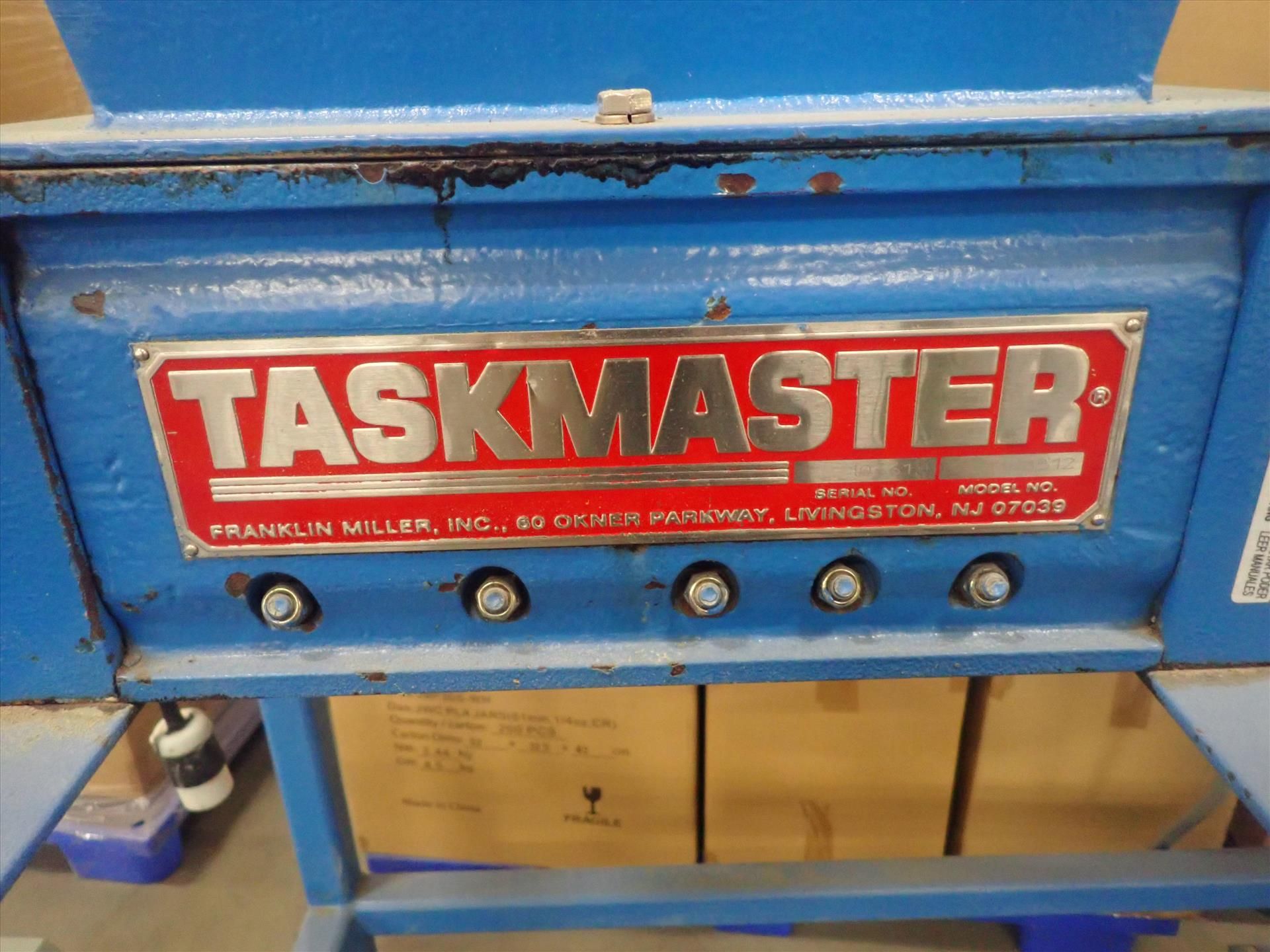 Franklin Miller Inc. Taskmaster shredder grinder, mod. TM8512, ser. no. 10661, 5 hp - Image 2 of 2