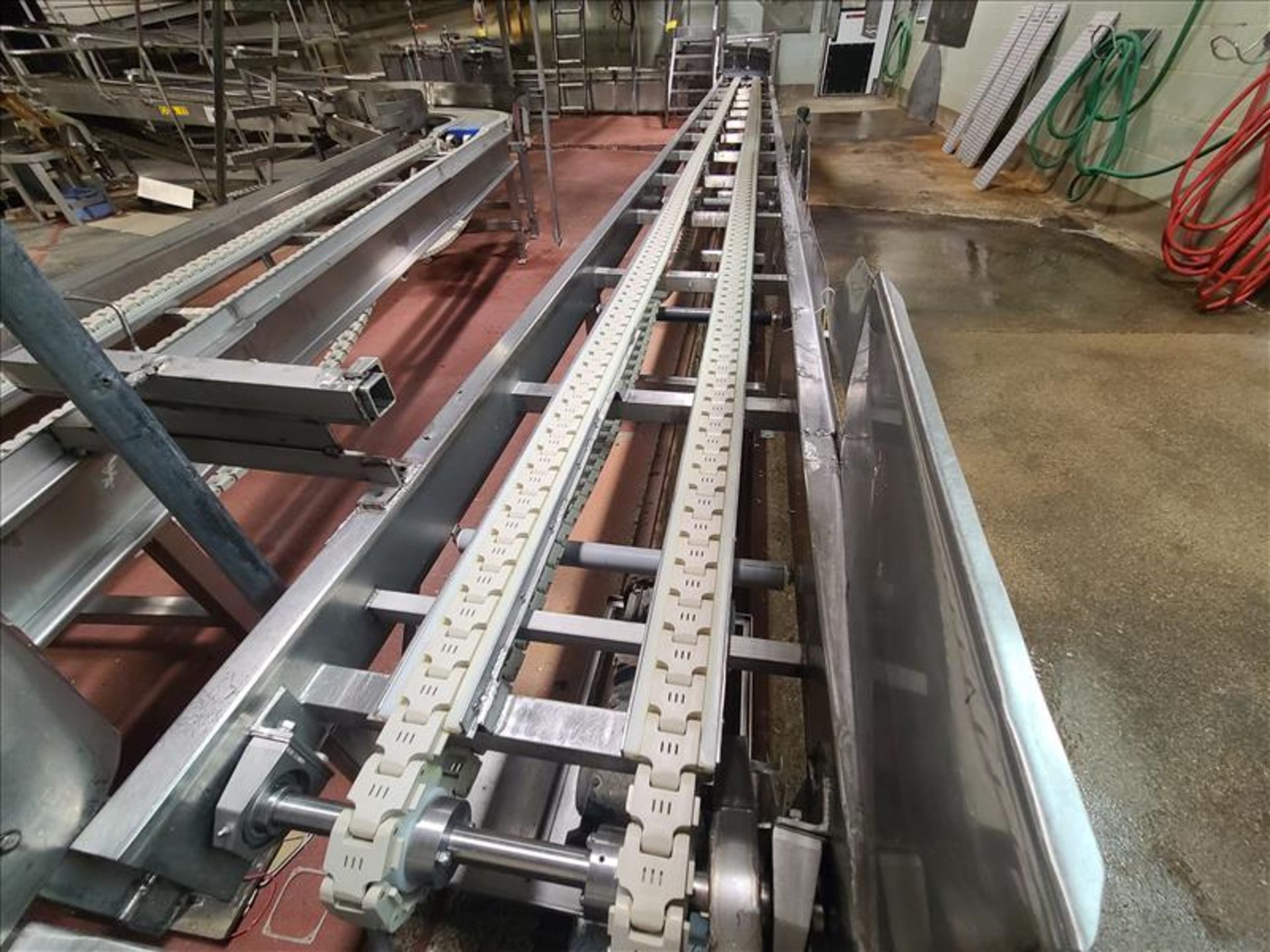 belt conveyor, stainless steel, pwr, wash-down motor, approx. 24 in. x 33 ft. [Loc. Live Receiving] - Image 2 of 2