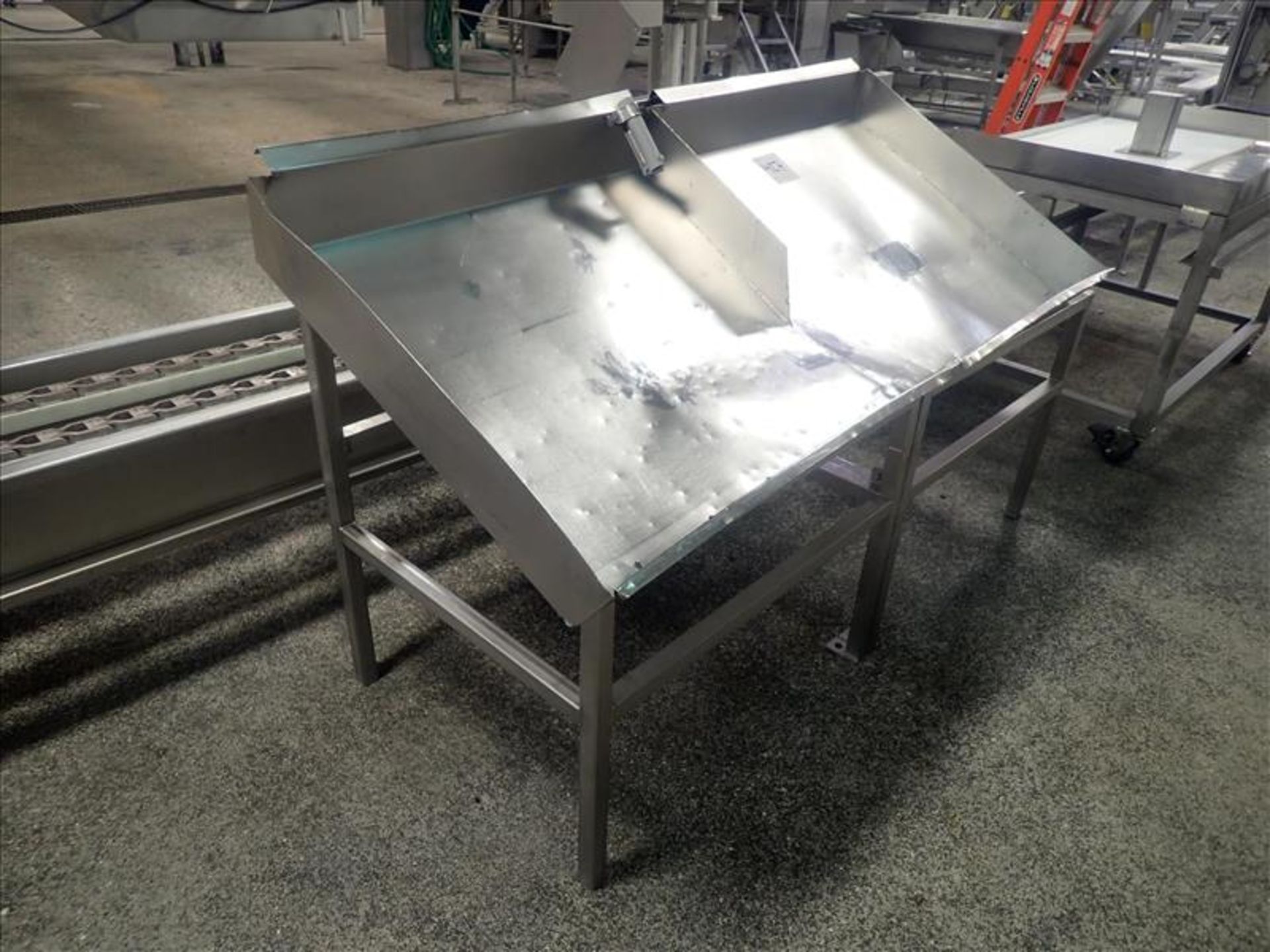 trim table, stainless steel, 36 in. x 72 in. [Loc. I.Q.F. Production/Misc.]